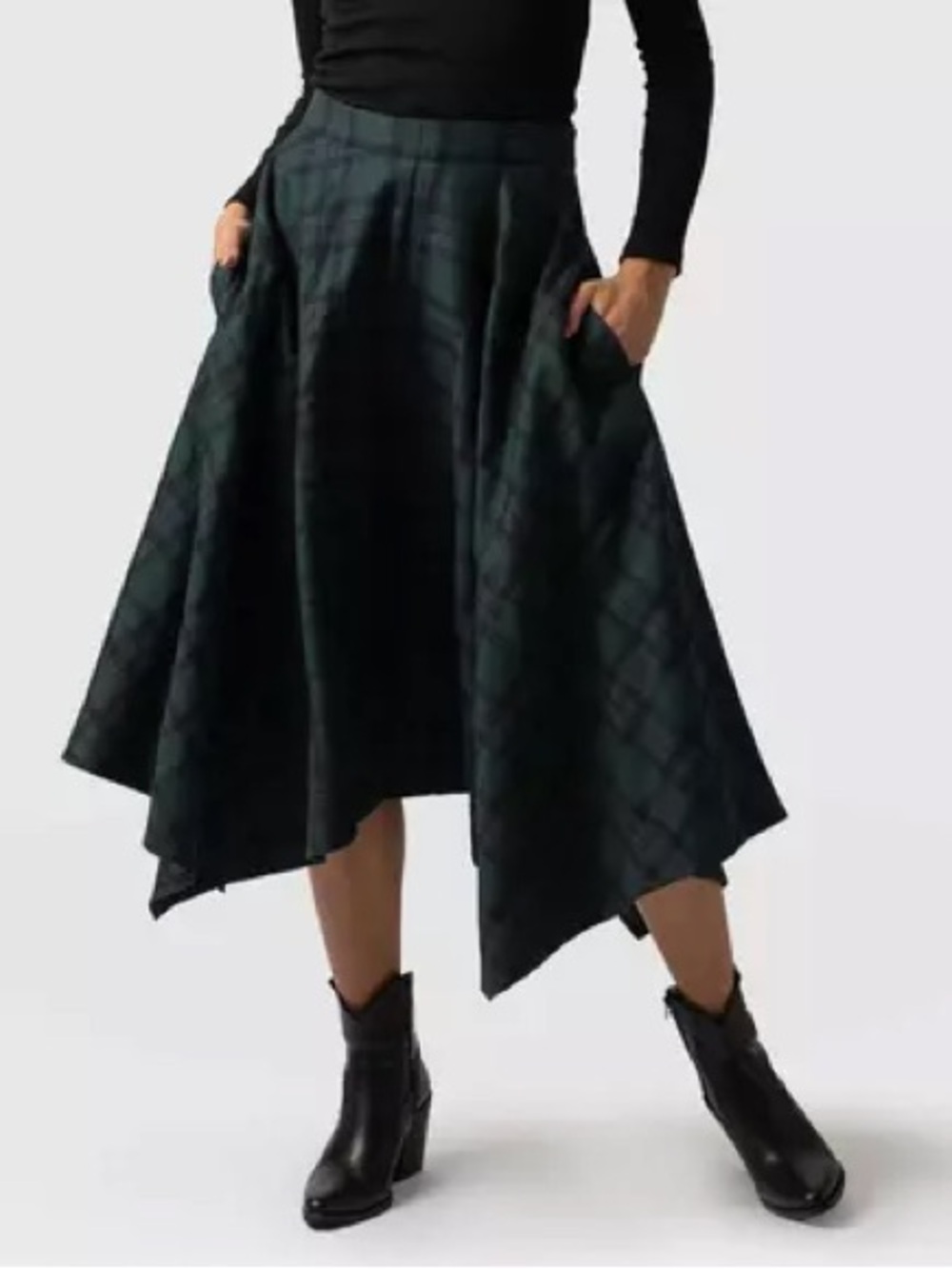 Saint + Sophia Noho Skirt in Green Check